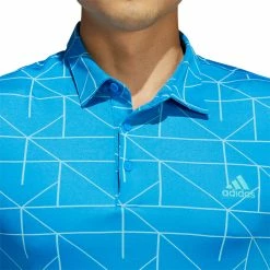 Adidas Jacquard Lines Primegreen Golf Polo Shirt 12 Adidas Jacquard Lines Primegreen Golf Polo Shirt -Golf Shirts Sales adidas SS22 Jacquard Lines Primegreen Golf Polo Shirt HA6117 Blue Rush Mint Rush Model 2