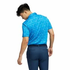 Adidas Jacquard Lines Primegreen Golf Polo Shirt 13 Adidas Jacquard Lines Primegreen Golf Polo Shirt -Golf Shirts Sales adidas SS22 Jacquard Lines Primegreen Golf Polo Shirt HA6117 Blue Rush Mint Rush Model 3