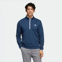 Adidas Primegreen UPF Lightweight 1/4 Zip Golf Sweater 11 Adidas Primegreen UPF Lightweight 1/4 Zip Golf Sweater -Golf Shirts Sales adidas SS22 Primegreen UPF Lightweight 1 4 Zip Golf Sweater Crew HF2974 Navy White Model 1