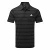 Adidas Two Colour Stripe Primegreen Golf Polo Shirt -Golf Shirts Sales adidas SS22 Two Colour Stripe Primegreen Golf Polo Shirt Black Grey Six HI5180 SHADI659 Front