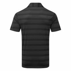 Adidas Two Colour Stripe Primegreen Golf Polo Shirt -Golf Shirts Sales adidas SS22 Two Colour Stripe Primegreen Golf Polo Shirt Black Grey Six HI5180 SHADI659 back