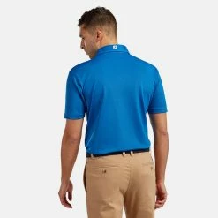 FootJoy Stretch Pique Solid Golf Polo Shirt -Golf Shirts Sales footjoy pique ss shirt ath 91817 cobalt Model 3