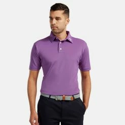 FootJoy Stretch Pique Solid Golf Polo Shirt -Golf Shirts Sales footjoy pique ss shirt ath 91820 purple Model 1