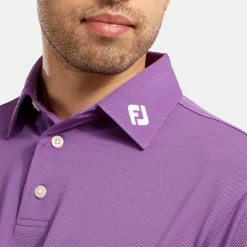 FootJoy Stretch Pique Solid Golf Polo Shirt -Golf Shirts Sales footjoy pique ss shirt ath 91820 purple Model 2