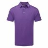 FootJoy Stretch Pique Solid Golf Polo Shirt 2 FootJoy Stretch Pique Solid Golf Polo Shirt -Golf Shirts Sales footjoy pique ss shirt ath 91820 purple front